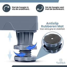 VanDijck Wasmachine Verhoger - 4 Poten - Verstelbaar 42-75 cm - Max 300 kg — thumbnail 2