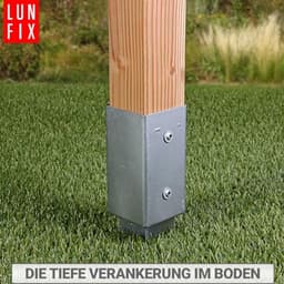Grondanker 100 x 100 mm voor houten palen - Thermisch verzinkt voor hekken en tuinprojecten — thumbnail 5