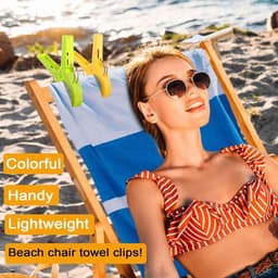 16-pack strandstoel handdoekklemmen - essentiële cruise-artikelen, zwembadstoelklemmen, grote ophangklemmen, strandlakenhouder, wasknijpers om te voorkomen dat uw handdoek wegwaait, must-have voor op vakantie — thumbnail 2