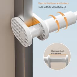 Allecto plus - Intrekbaar droogrek voor binnen en buiten - Draagbaar - 30cm - 5 gaten - Ideaal voor wasrek - Reizen - Camping - Thuis — thumbnail 2