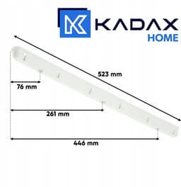 KADAX Plafondwasdroger, wasdroger voor het plafond 6, wanddroger met polyethyleen beklede stalen spijlen, plafonddroger, draagvermogen 12 kg (6x 160/wit) — thumbnail 2