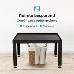 WassiStand Wasmachine Verhoger met Anti-Slip & Grip – Wasmachine Kast en Ombouw – Verhoging voor Wasmachine, Vaatwasser, Koelkast, Vriezer en Droger – Witgoed Verhoger - Inclusief 4 Dempers – Roestvrij – Maximaal 750 kg – 61x61x34cm - Zwart — thumbnail 3