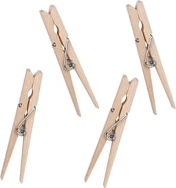 Urban Living Basic plus Size wasknijpers - 40x - bamboe - 8 cm — thumbnail 1