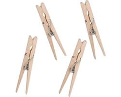 Urban Living Basic plus Size wasknijpers - 40x - bamboe - 8 cm