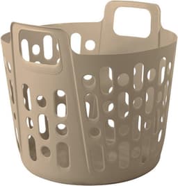 Flexibele wasmand - 2x - beige - 35 liter - kunststof - 39 x 41 x 36 cm — thumbnail 2