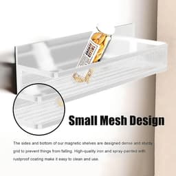 Koelkast kruidenrek organizer met gebruiksvoorwerphouder - 3 niveaus magnetisch kruidenrek - wandgemonteerde magnetische plank voor keukenkruiden - flessen opslag Wasmachine rek — thumbnail 2