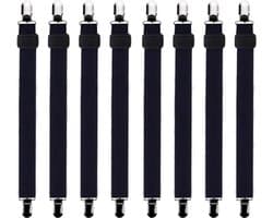 Lakenspanners verstelbaar - elastische lakenhouders - 60-200 cm - metalen clips - voor matras, bed en zitbank