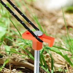 Grondpennen set van 18 met oogje 25 cm - voor kamperen - oranje — thumbnail 4