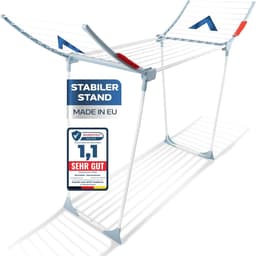 18 m drooglengte premium opvouwbaar wasrek - XXL staand droogrek - antislip balkon kledingrek — thumbnail 1
