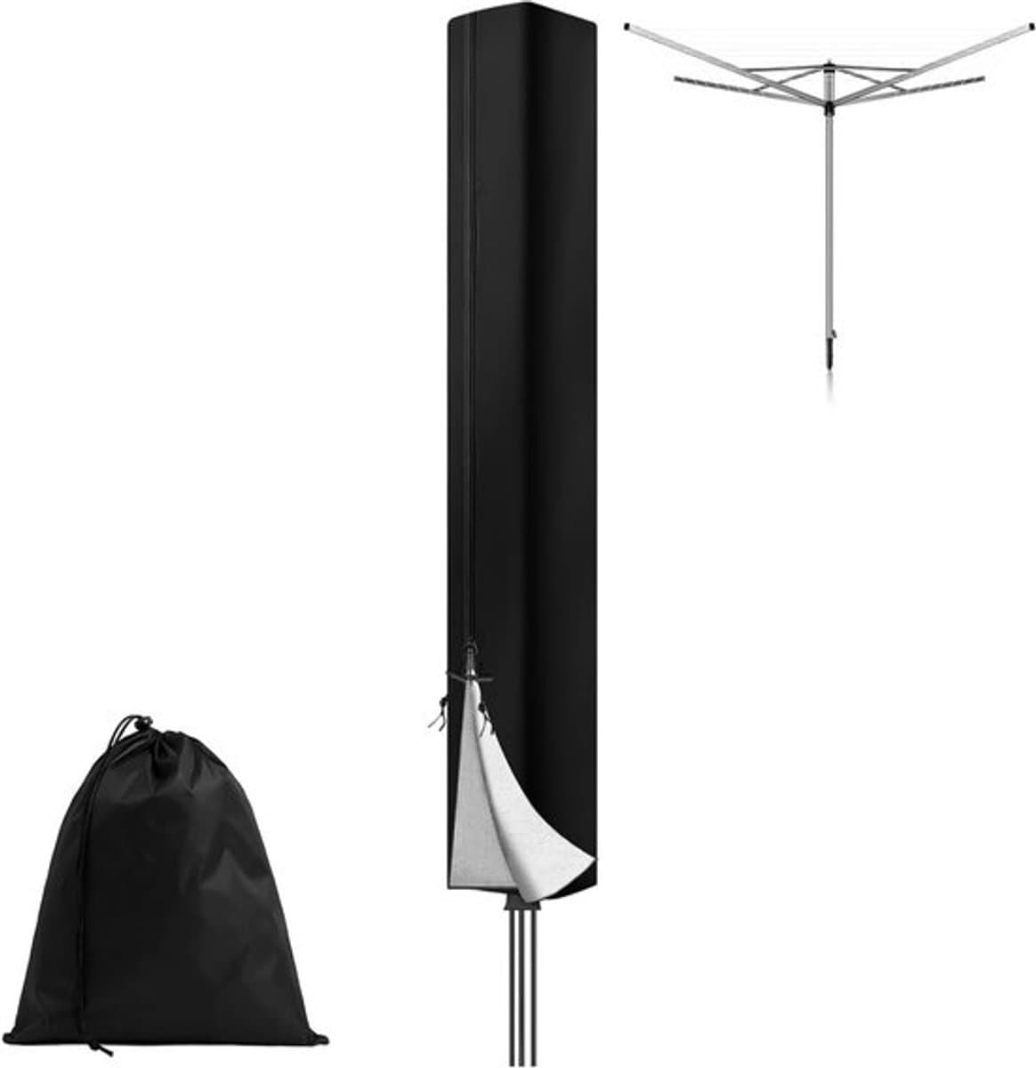 Waterdichte Beschermhoes voor Rotatie Waslijn met Rits en Trekkoord, Duurzaam 420D Oxford Stof, Geschikt voor Buitengebruik, Bescherming tegen Weerselementen en UV-straling (160 * 15 * 15cm) — afbeelding 1