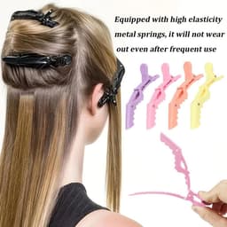 Haarklemmen Krokodillen - Verdeel Klemmen - Haar Stylen - Antislip Handgreep - 10 stuks - Zwart — thumbnail 2