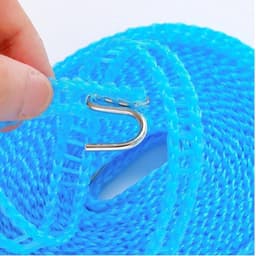 Waslijn Set - Waslijn Touw - Kleding Drogen - Winddicht Antislip Ontwerp - 2 stuks 5 meter - Blauw Groen — thumbnail 2