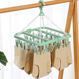 Opvouwbaar droogrek met 32 klemmen en windbestendige hanger — thumbnail 5