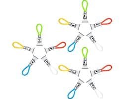 Handdoekclips - Kledingknijpers Strand - Handdoeken Ophangen - Sterke Bijtkracht - 15 stuks - Groen Rood Blauw Geel Wit