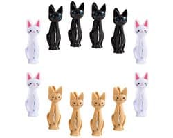 12 Stuks Kat Clip Kleding Mini Kledingknijpers voor Foto's Theedoek Clip Handdoek Clips Winddicht Handdoek Clips Antislip Tas
