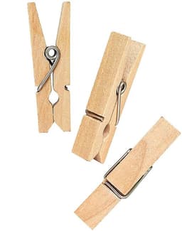 Wasknijper 100 Stuks - Houten Wasknijpers - Roestvrij Stalen Veerdraad - Ambachten - Geschenken - Duurzaam Gebruik - Houten Clips — thumbnail 1