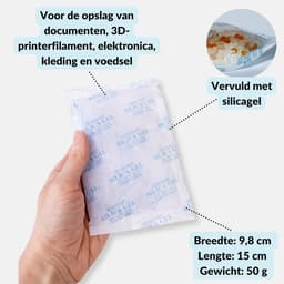 silicagel zakjes 50 g 10 stuks droogmiddel indicator | Oranje-groene kleurindicator, herbruikbaar bij 100 °C, voor camera, elektronica en 3D-filament — thumbnail 5