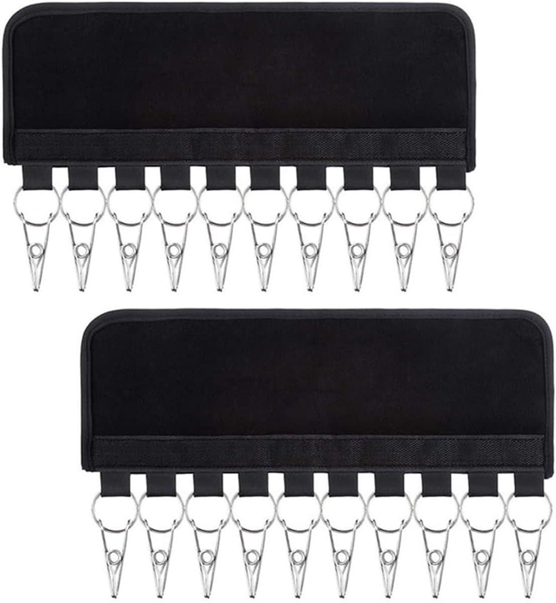 2 Stuks Multifunctionele Jasclip, Wasdroogrek, Draagbare Multifunctionele Kledingclip, Opvouwbaar Droogrek Met Winddichte Haak, voor Meer Droogruimte, voor Sokken, Ondergoed, Hoeden (10 clips) — afbeelding 1