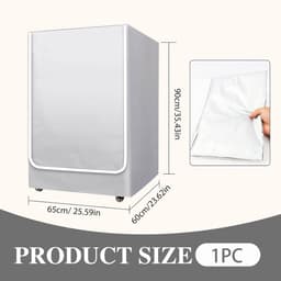 Beschermhoes voor wasmachine en droger met frontbelading, waterdicht en stofdicht, Oxford-polyester, zilverkleurig, met ritssluiting, maat L: 51-57 x 60 x 85 cm — thumbnail 3