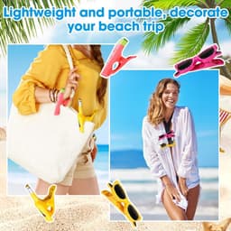 4 stuks strandhanddoekclips, grote draagbare grappige wasknijpers voor ligstoelen, winddichte handdoekklemmen voor strand, tuin, zwembad of ligstoel — thumbnail 4