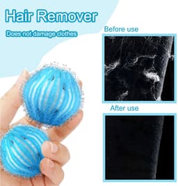 SnelShoppen - Hair Remover Voor Wasmachine, Haar Vangsysteem Voor Wasmachine, Effectieve Haar Verwijder Balls Voor Dierenhaar, Soft Nylon, Blauw, Voor — thumbnail 4