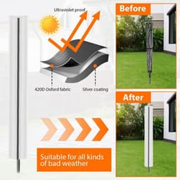 Rotating Clothesline Waterdichte Bescherming, 420D Sterk Oxford Stof, Met Rits en Trekkoord voor Buitengebruik, Ideaal voor Tuin en Kledinglijn — thumbnail 2