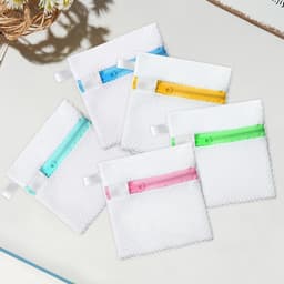 5 Stück Wäschenetz Klein, Mini Waschmaschinenbeutel Mit Reißverschluss, Strapazierfähige Wäschesack Waschmaschine, Wäschezubehör Für Wäscheperlen Feinwäsche Bh Socken(12×12cm) — thumbnail 3