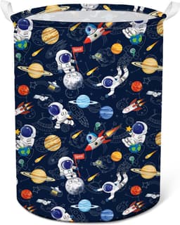 wasmand,Opvouwbare wasmand met handgrepen,Waterdichte opbergmand voor slaapkamer badkamer, astronaut — thumbnail 1