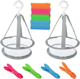 Wasknijpers met mand, 50 stuks wasknijpers met zak, klemmand zonder afdruk, windbestendige kunststof wasknijpers voor waslijnen en kleerhangers — thumbnail 1