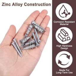 60 stuks zelfborende gipsplaatpluggen met 50 schroeven, constructie van verzinkt staal, zelftappend design, corrosiebestendig voor beton, gipsplaat, metselwerk (zilver-60) — thumbnail 3
