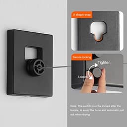 Aan de muur te bevestigen, intrekbare waslijn, voorkomt doorhangen, roestvrij stalen draad, dubbele waslijn, kluis van 4,2 meter voor binnenplaats van hotel (zwart) — thumbnail 3