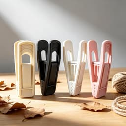 Set van 20 fluwelen kleerhangers, vingerbroekclips voor fluweelvlokken, kledingspelden (roze (kunststof)) — thumbnail 4