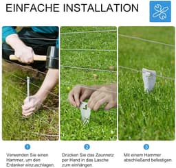 Grondankers voor Wildfence 33 cm - Galvanised staal - 30 stuks - Ideaal voor stabiele bevestiging - ShopVlot — thumbnail 4