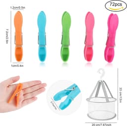 Wasknijpers, 60 stuks wasknijpers van kunststof met stevige buitenringveer voor waslijn, wasknijpers, multicolor wasknijpers, windfes voor handdoek, kleding sokken — thumbnail 4