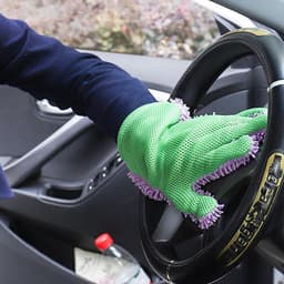 + grijs 1 paar 5-vingerige microvezel washandjes, reinigingshandschoen 5 vingers wassen drogen handdoeken voor auto wassen, motorfiets, stofverwijdering — thumbnail 4
