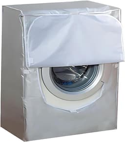 Wasmachine Beschermhoes - Stofdichte Hoes voor Wasmachines en Drogers - Wasmachine overtrek - 62 x 50 x 89 cm - Waterdicht, Zonwerend en Stofdicht - Past op de meeste machines met voorlader - Zilver — thumbnail 1