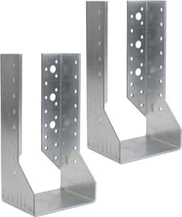 Set van 2 balkenschoenen 100x200mm - Draagschoen met 52 gaten - Verzinkt staal Z275 — thumbnail 1