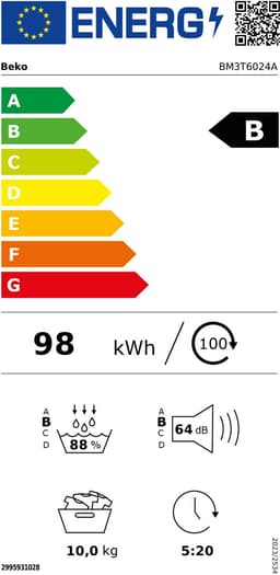 Beko BM3T6024A Wasdroger - Warmtepompdroger - 10 kg - Energielabel B — thumbnail 2