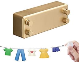 Retractable Clothesline - 4,2m Roestvrij Stalen Kledinglijn - Goud — thumbnail 1