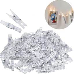 Mini Kledingknijpers - 100 Stuks Transparante Decoratieve Clips voor Knutselprojecten, Foto's en Scrapbooking - 3.5 cm, Perfect voor Creatieve Toepassingen — thumbnail 1
