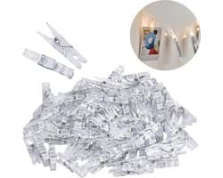 Mini Kledingknijpers - 100 Stuks Transparante Decoratieve Clips voor Knutselprojecten, Foto's en Scrapbooking - 3.5 cm, Perfect voor Creatieve Toepassingen