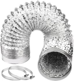 Draagbare airconditioningslang, 100 mm, flexibele ventilatieslang van PVC en aluminium, geschikt voor afzuigventilatoren, airconditioners, drogers en afzuigkappen,Zilver 1m — thumbnail 1
