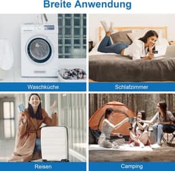 SnelShoppen - 2 Stuks Vouwbare Waszakken voor Reizen, Waterdichte Waszak met Trekkoord, 50 x 60 cm, Ideaal voor Studenten, Camping en Thuisgebruik — thumbnail 5