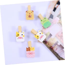 Houten Knijpers - Wasknijpers Cartoon Clips - Decoratie Foto's Ophangen - Natuurlijk Hout - 3.5 x 1.5 x 1.2 cm — thumbnail 2