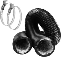 Afvoerslang PVC Aluminium - Flexibele Slang Luchtslang - Ventilatie Airco Droger - Met 2 Roestvrij Staal Klemmen — thumbnail 1