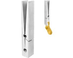 Houten Wasknijpers - Grote Knijpers Wandhaken - Handdoeken Ophangen - Schadevrije Montage - 30 cm - Wit