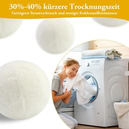 7 drogerballen voor wasdroger - 5 cm - drogerbal voor wasmachine - drogerballen van wol - natuurlijke wasverzachter - wasballen voor droger - zachte was (wit) — thumbnail 5