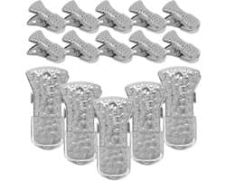 Metalen Waslijnpinnen - Kledingknijpers Klemmen - Kleding Drogen - Antislip Gel Coating - 2 cm - Zilver