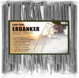 Grondanker - Zilver - 200 x 25 x 3,8 mm - Gecoat Stalen Grondpen voor Tuin en Camping — thumbnail 1