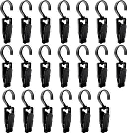 20 stuks antislip draagbare clips - 360° draaibare clips - clip voor reishoed,sjaal, sokken (zwart) — thumbnail 1